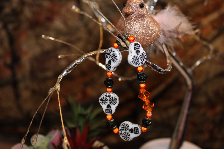 White Sugar Skull Bracelet