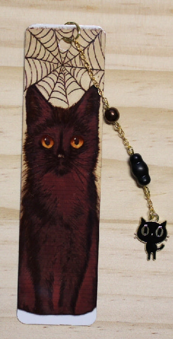 Halloween Cat Metal Bookmark