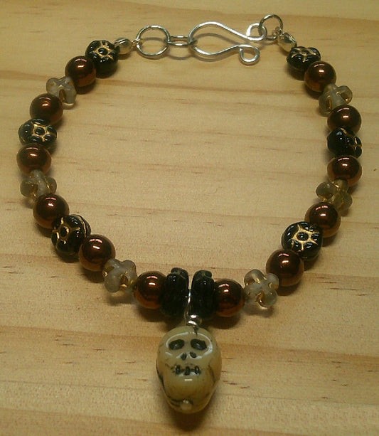 Skull and Flowers Bracelet