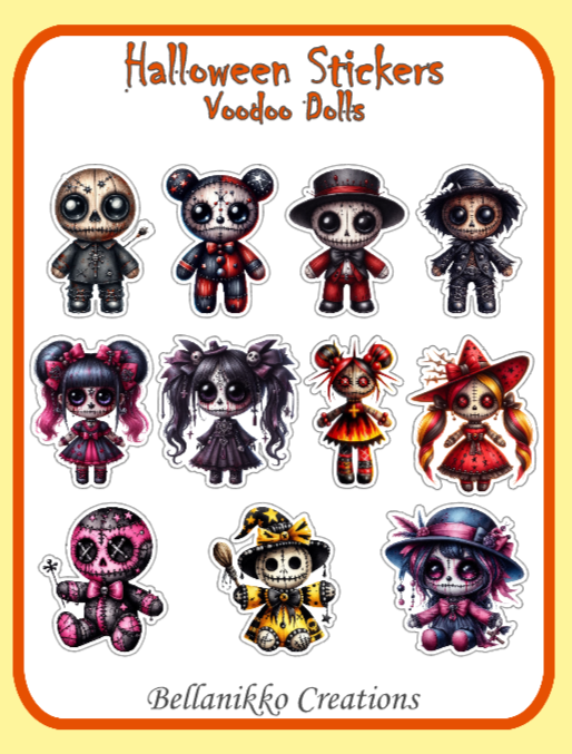Halloween Stickers - Voodoo Dolls