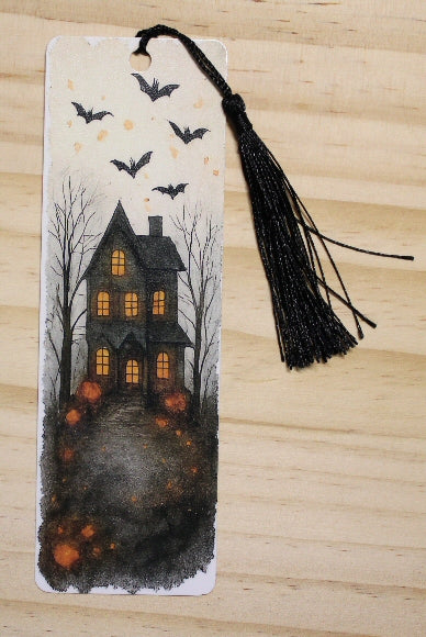 Batty Haunted House Vinyl Bookmark