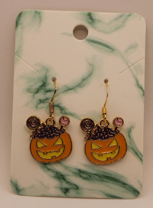 Jack O' Lantern Candy Earrings