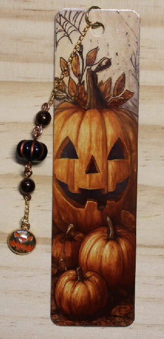 Jack O' Lantern Pumpkins Metal bookmark