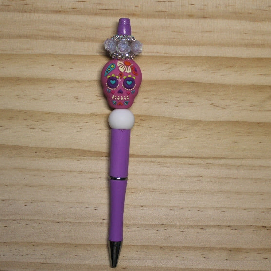 Day of The Dead Decorative Ballpoint Pen - Purple
