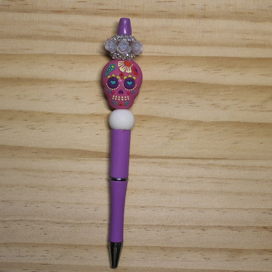Day of The Dead Decorative Ballpoint Pen - Purple