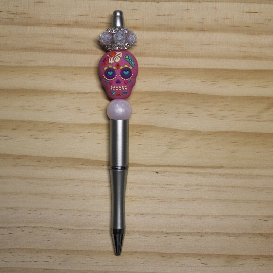 Day of The Dead Decorative Ballpoint Pen - Silver