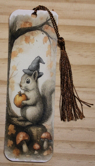 Squirrel Fall Vinyl Bookmark