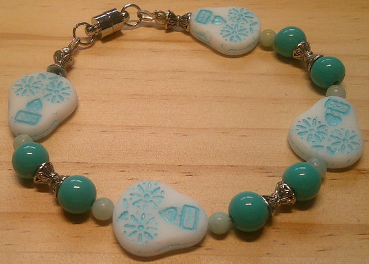 Sugar Skulls and turquoise Bracelet