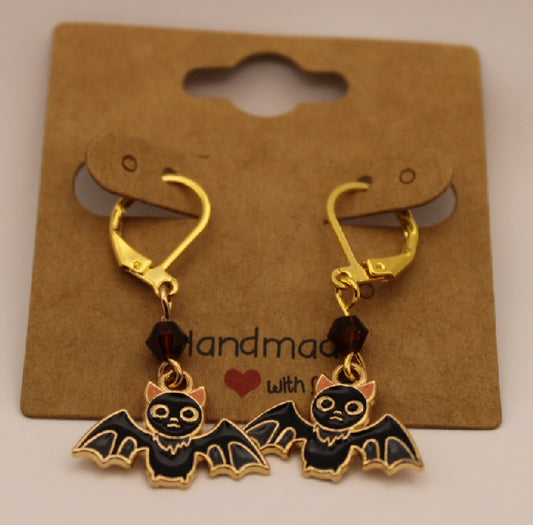 Black Bat Earrings