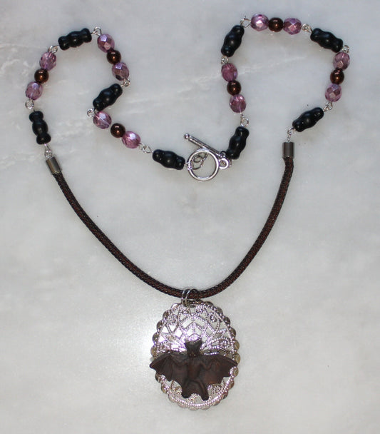 Fancy Bat Pendant Necklace