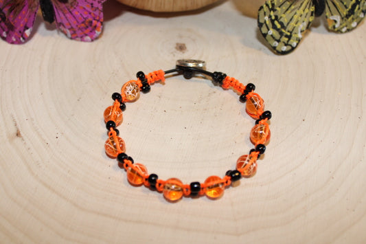 Orange Spiderweb Bracelet