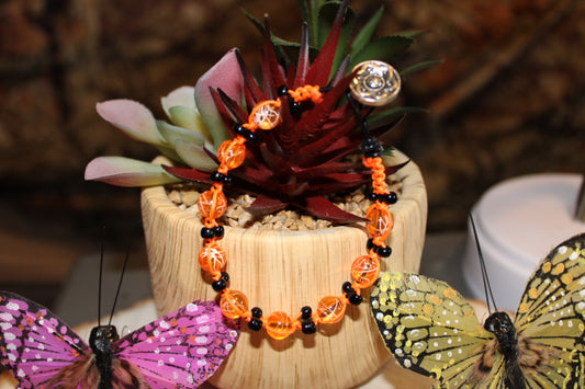 Orange Spiderweb Bracelet