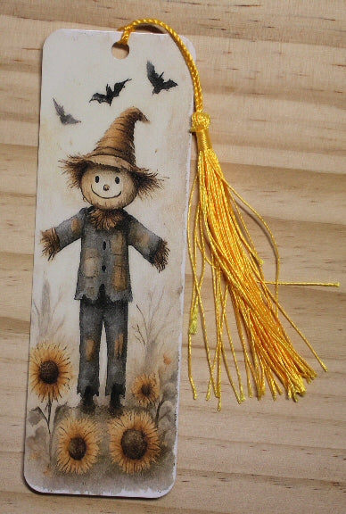 Scarecrow Fall Vinyl Bookmark