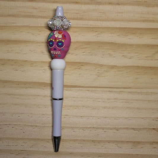Day of The Dead Decorative Ballpoint Pen - white